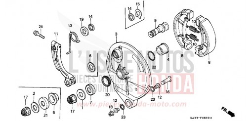 REAR BRAKE PANEL (1) CR125RF de 1985